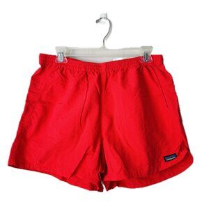 Patagonia 5" Baggies Shorts Pink Nylon Womens L 57057 Pockets Relaxed Fit